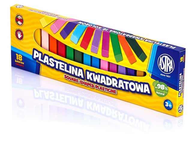 PLASTELINA KWADRATOWA 18 KOLORÓW ~ – zdjęcie 1