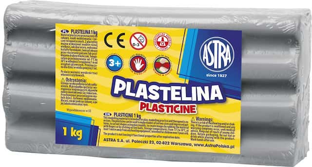 PLASTELINA 1 kg popielata