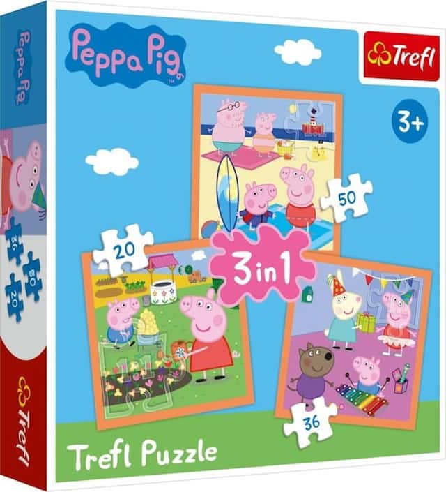 PUZZLE "3W1" POMYSŁOWA ŚWINKA PEPPA – zdjęcie 1
