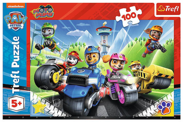 Puzzle "100" Psi Patrol na motorach – zdjęcie 1
