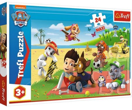Puzzle "24 Maxi" Zabawa na kocu/Paw Patrol – zdjęcie 1