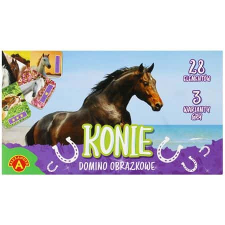 Domino obrazkowe konie 3 warianty gry