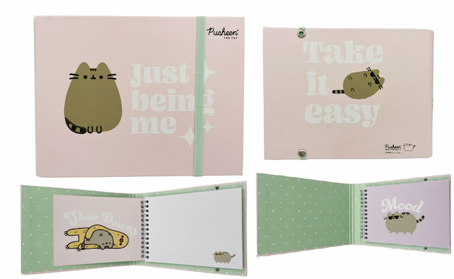 PAMIĘTNIK NA SPIRALI ZAMYKANY NA GUMKĘ PUSHEEN – zdjęcie 1