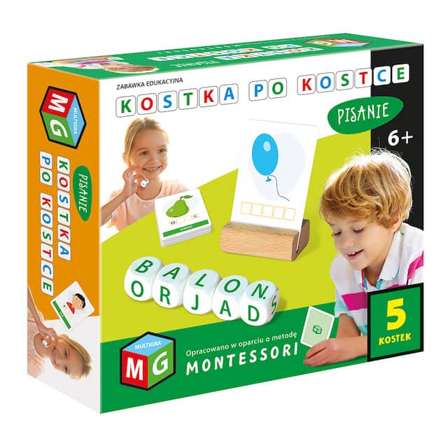 MONTESSORI ZABAWKA EDUKACYJNA KOSTKA PO KOSTCE PISANIE – zdjęcie 1