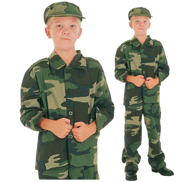 Strój Żołnierz koszula, spodnie, czapka roz. M 120/130 – zdjęcie 1