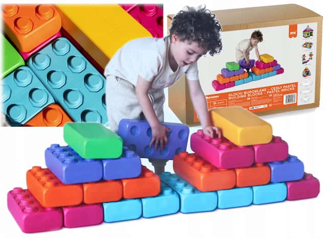 Klocki budowlane cegły 33el.pastel – zdjęcie 1