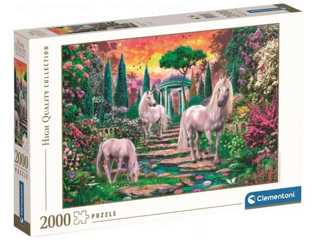 Puzzle 2000 el. HQ Classical Garden Unicorns Clementoni – zdjęcie 1