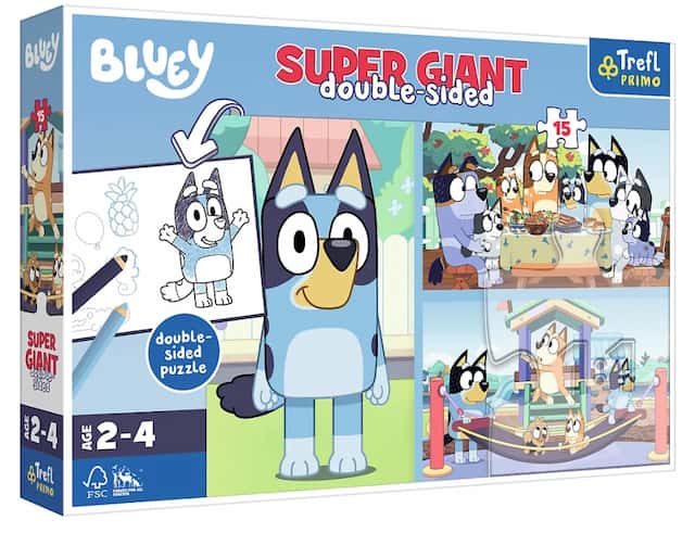 Puzzle Giant 15 el - Przygoda z Bluey malowanka  42010 Trefl – zdjęcie 1