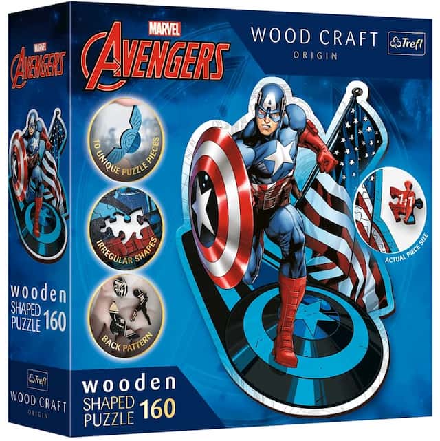 Puzzle drewniane Avengers 160 el. Nieustraszony Kapitan Amer – zdjęcie 1