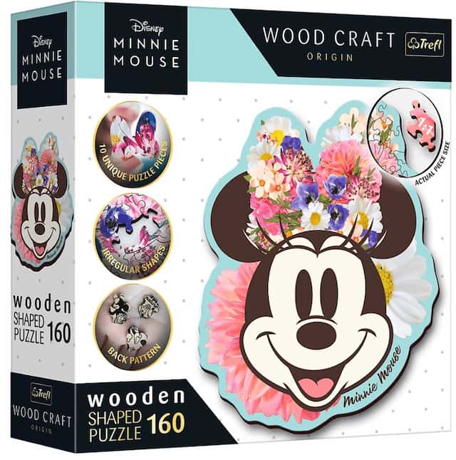 Puzzle drewniane Myszka Minnie 160 el. Stylowa Myszka Minnie – zdjęcie 1
