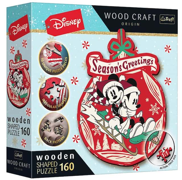 Puzzle drewniane Disney 160 el. Świąteczna przygoda Mickey i – zdjęcie 1