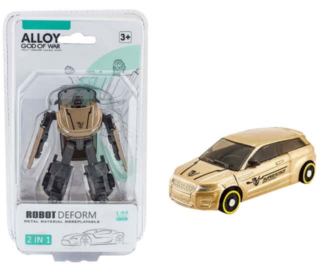 Auto Robot Transformujący złoty metal skala 1:64 – zdjęcie 1