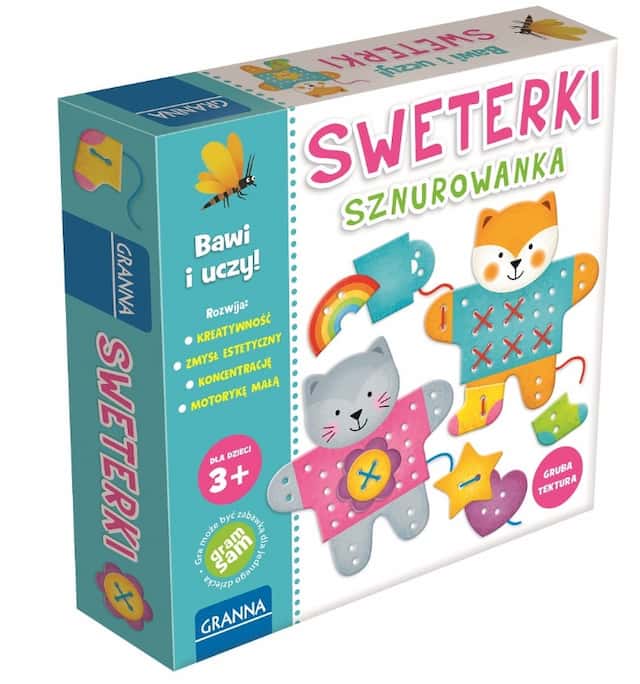 Gra edukacyjna kreatywna Sweterki sznurowanka Granna – zdjęcie 1