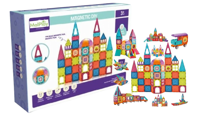 Klocki magnetyczne 3D 77 elementów – zdjęcie 1