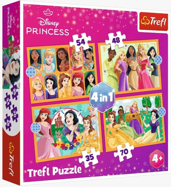 Puzzle 4w1 Disney, Bajkowe historie Księżniczki Trefl – zdjęcie 1