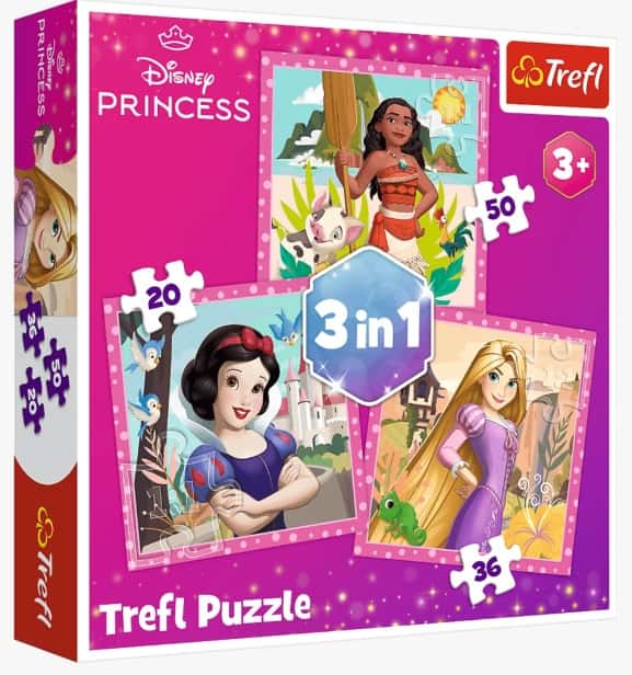 Puzzle 3w1 Disney, Księżniczki Piękne kwiaty Trefl – zdjęcie 1