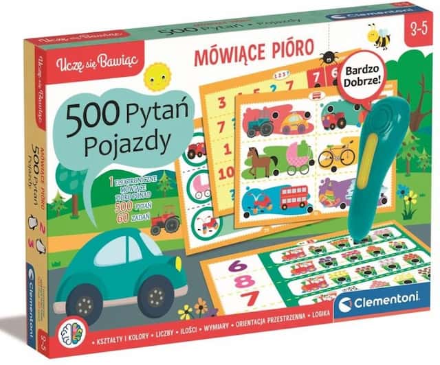Mówiące pióro 500 pytań pojazdy Uczę się bawiąc Clementoni – zdjęcie 1