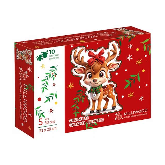 Puzzle Świąteczne Milliwood - Drewniane - Karmelowy Renifer  – zdjęcie 1