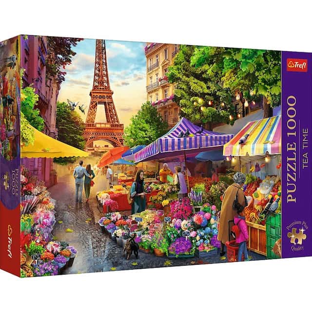 Puzzle Premium Plus Quality 1000 el. Tea Time: Targ kwiatowy – zdjęcie 1