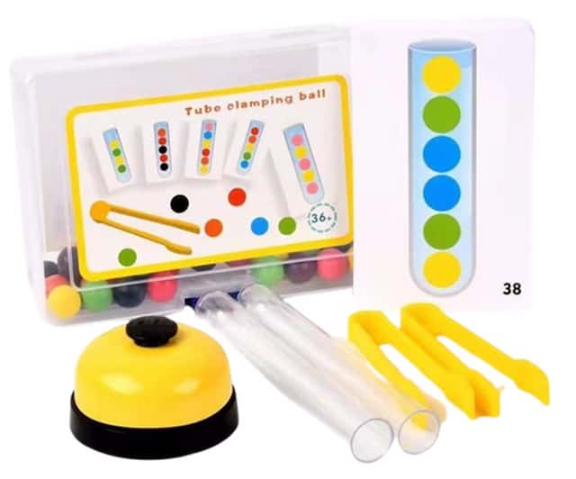Gra Zręcznościowa Montessori Układanka  Kolorowe Kulki  – zdjęcie 1