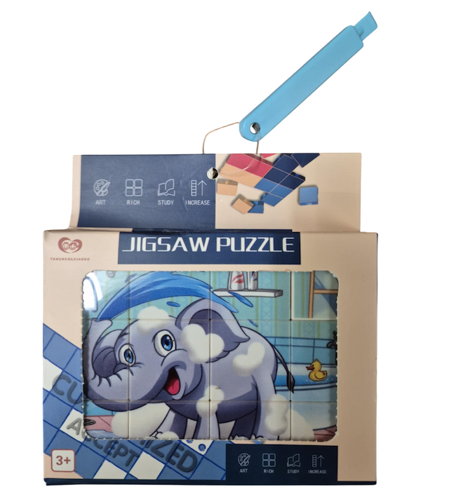 Układanka klockowa  Puzzle Klocki Słoń Słonik w Kąpieli – zdjęcie 1