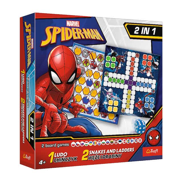 Gra planszowa 2w1 Chińczyk, Węże i drabiny Spider-Man – zdjęcie 1