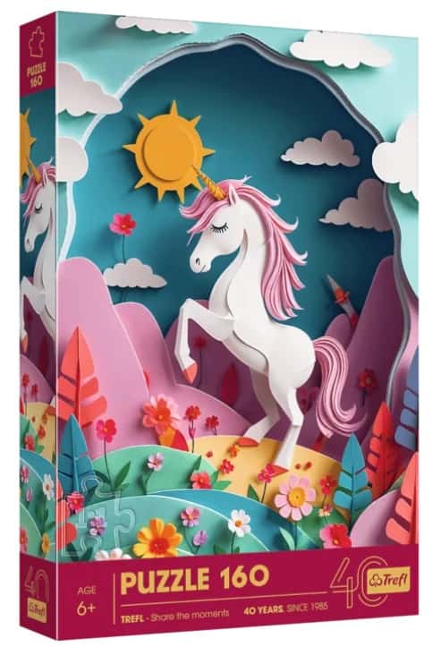 Puzzle 160 el. 3D Jednorożec 40-lecie Trefl  – zdjęcie 1