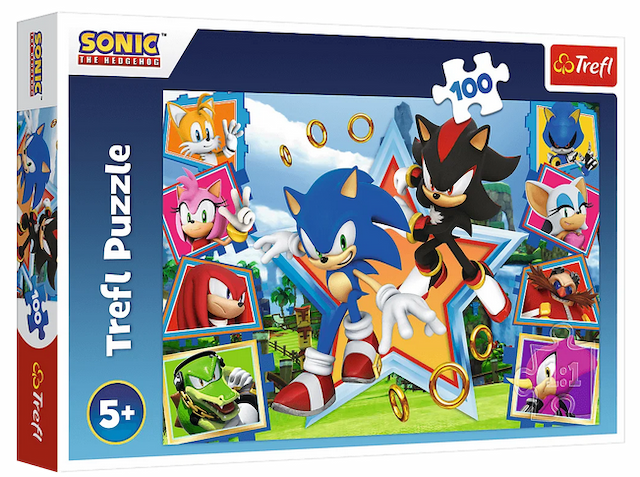 Puzzle 100 el. Sonic Poznaj Sonica Trefl – zdjęcie 1