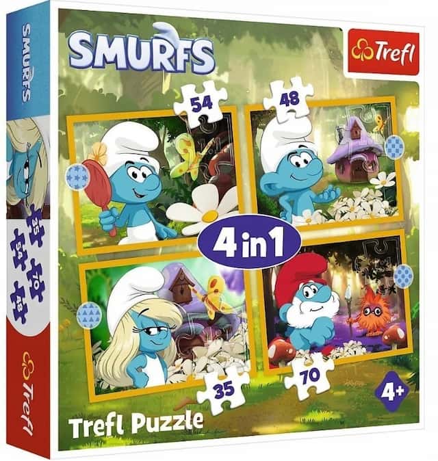 Puzzle 4w1 Życie w Wiosce Smerfów Smerfy – zdjęcie 1