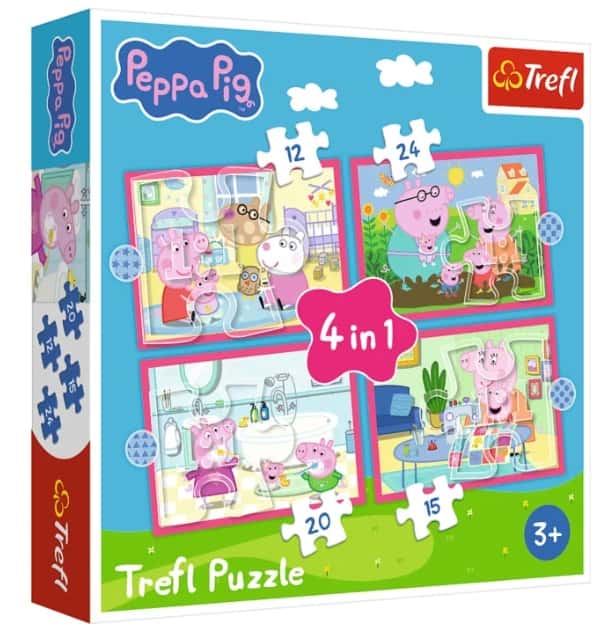 Puzzle 4 w 1 Świnka Peppa Uwielbia Przygody – zdjęcie 1
