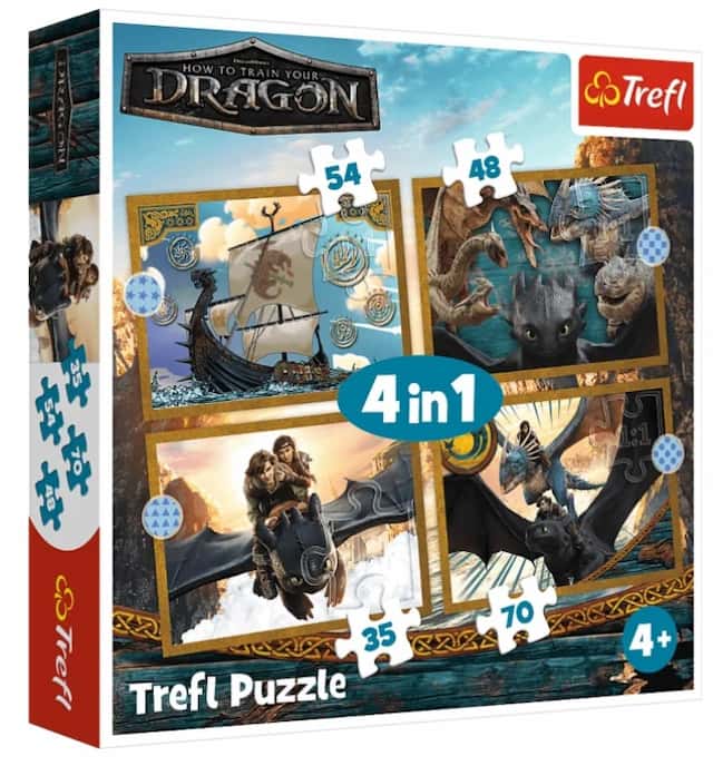 Puzzle 4 w 1 Jak wytresować smoka, Smocze dni – zdjęcie 1