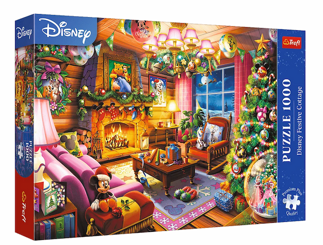 Puzzle 1000 el. Premium Plus Świąteczna Chatka Disneya Trefl – zdjęcie 1