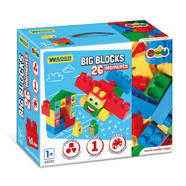 Klocki Big Blocks 26 el. Duże Klocki + Naklejki Wader – zdjęcie 1