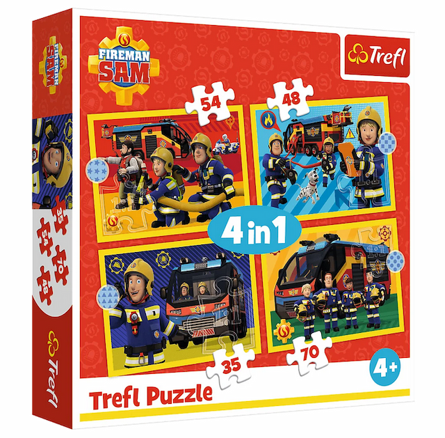Puzzle 4w1 Strażak Sam Strażak na Sygnale Trefl – zdjęcie 1