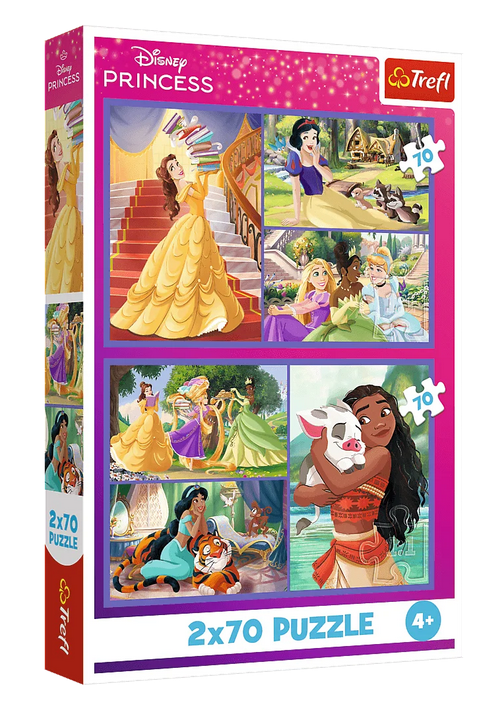 Puzzle 2 x 70 el. Disney Bajkowe Dni Księżniczki Trefl – zdjęcie 1