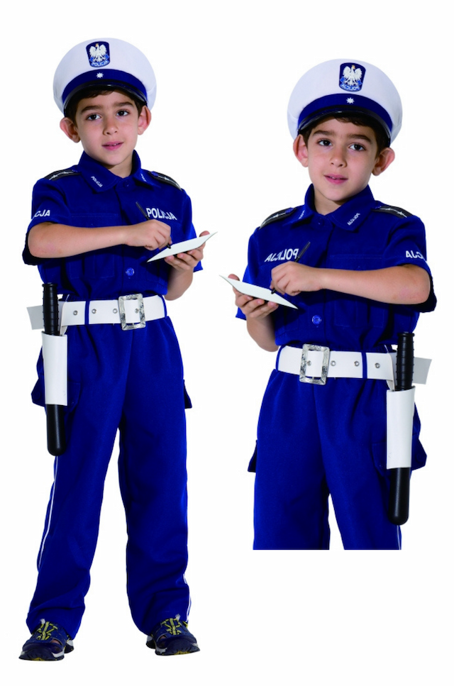 Strój Karnawałowy Policjant Drogówka R. 128 cm 5 częściowy – zdjęcie 1