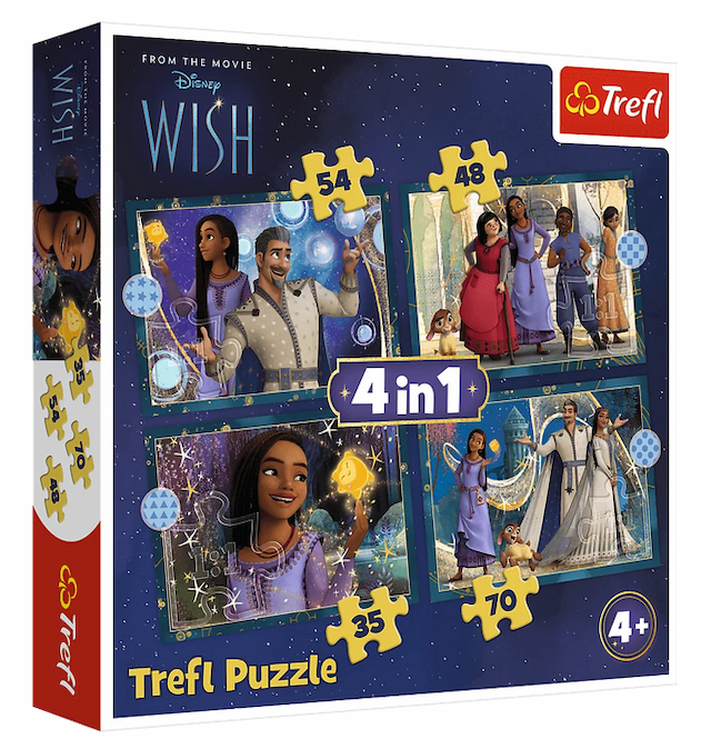 Puzzle 4w1 Wish Marzenia się Spełniają Disney Trefl – zdjęcie 1