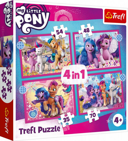 Puzzle 4w1 Kolorowe Kucyki Pony Koniki Trefl