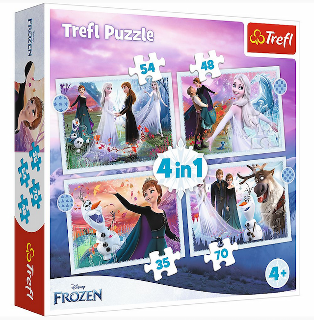 Puzzle 4w1 Magia w lesie Frozen 2 Trefl