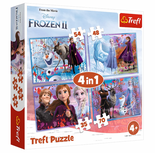 Puzzle 4w1 Podróż w nieznane Frozen 2 Trefl – zdjęcie 1