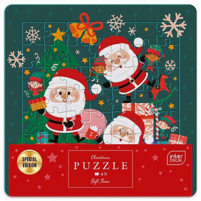 Puzzle w Ramce 49 el Gift Time Świąteczne Mikołaje Interdruk