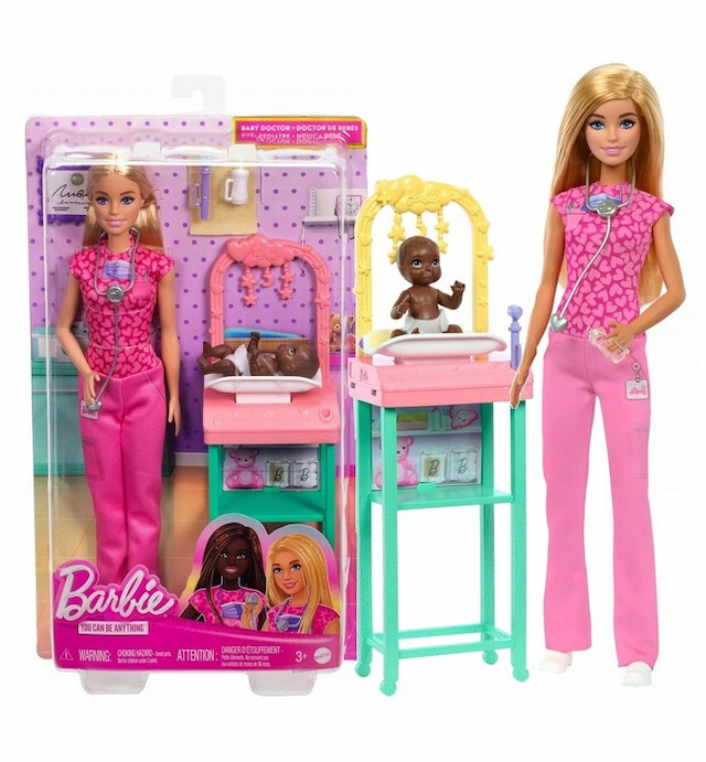 Lalka Barbie Kariera Lekarz Pediatra Doktor Bobas+Akcesoria – zdjęcie 1