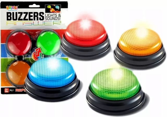 Gra Zręcznościowa Pamięć Buzzers 4 Światełka Światło Dźwięk – zdjęcie 1