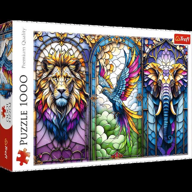 Puzzle 1000 el. Witraż Zwierzęta Trefl – zdjęcie 1