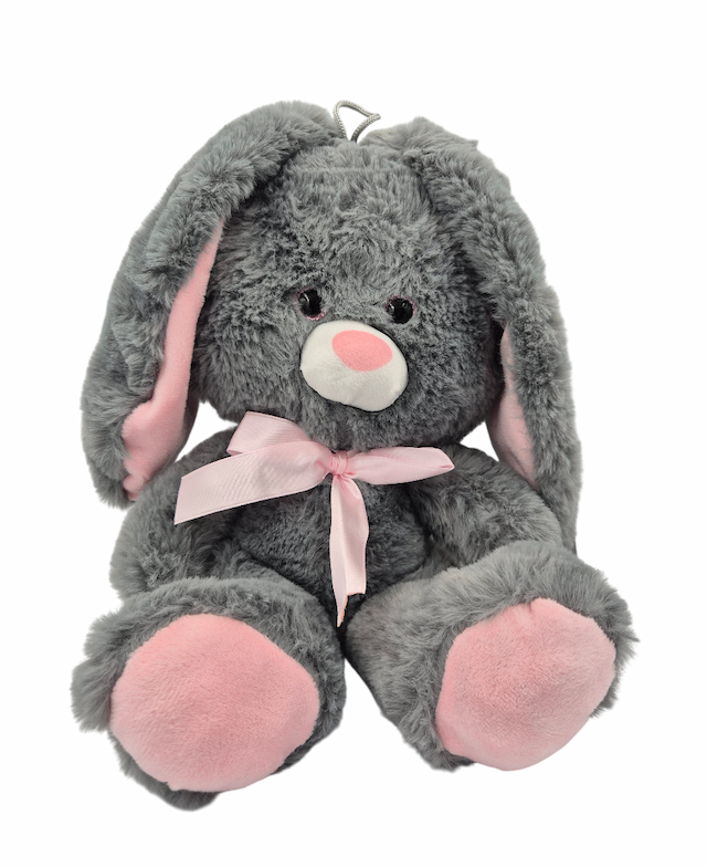 Maskotka Pluszak Zając Zajączek z Kokardką 22 cm – zdjęcie 1