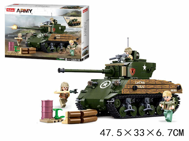 Klocki Sluban Czołg Sherman Wojsko 2w1 715 el. – zdjęcie 1