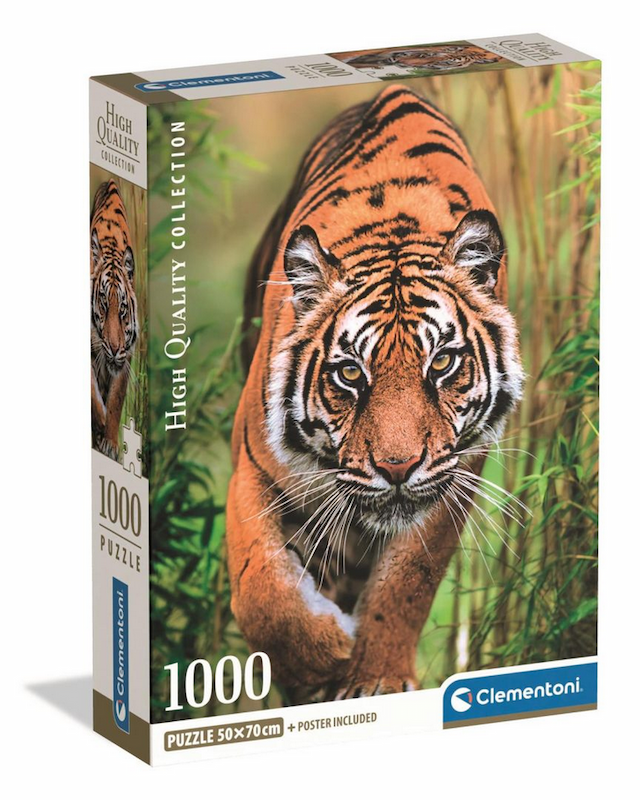Puzzle 1000 el. Compact The Hunters Path Tygrys Clementoni – zdjęcie 1