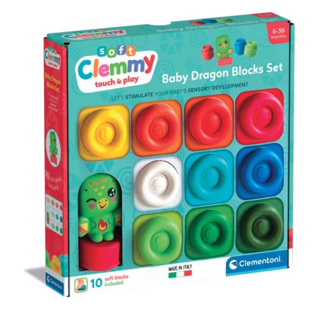 Clemmy Soft Zestaw Klocki Sensoryczne Mały Smok Clementoni – zdjęcie 1