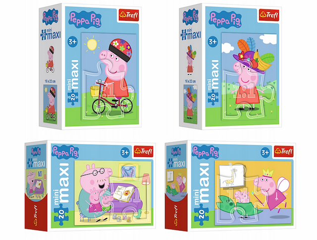 Puzzle 20 el. Mini Maxi  Zabawy Świnki Peppy Trefl – zdjęcie 1