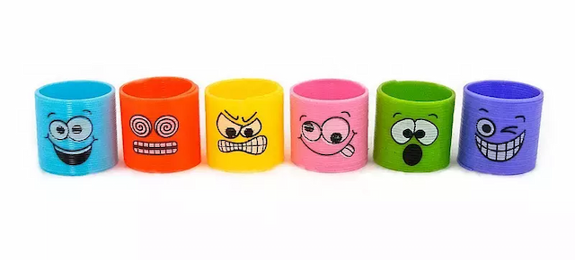 Kolorowa Sprężyna Mini Magiczna Zestaw 12 sztuk Emotki – zdjęcie 1